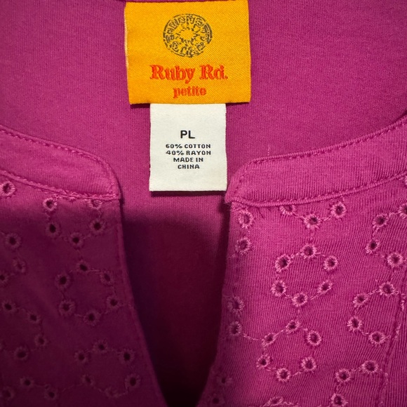 Ruby Rd. Magenta Tunic Top - Picture 2 of 4
